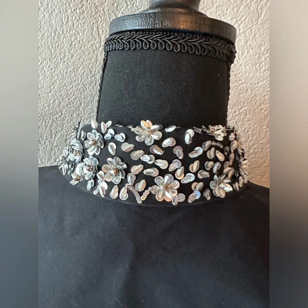 MICHAEL KORS EMBROIDERED FRENCH CUFF BLACK SHIRT - Picture 5 of 7